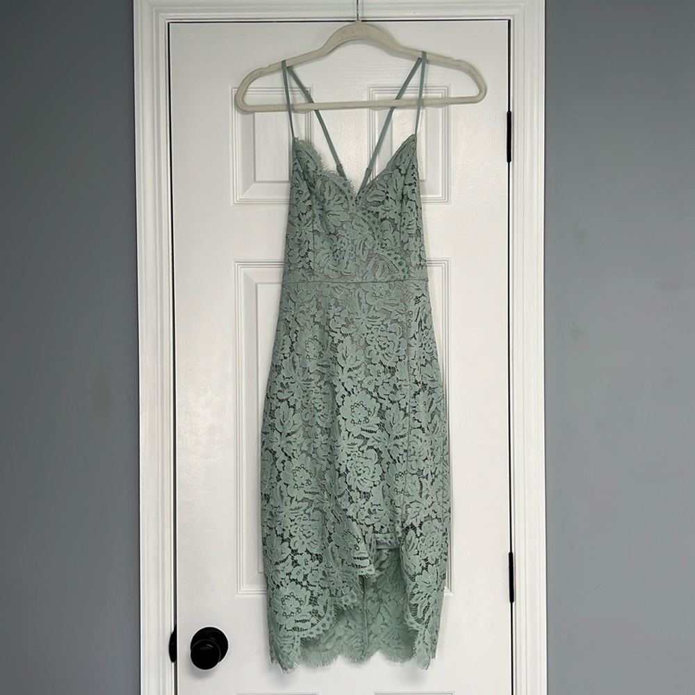 Mint Blue Lace Dress
